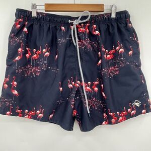 Ted Baker London Multicolor Flamingos Slim Fit Quick Dry Swim Trunks Size 6